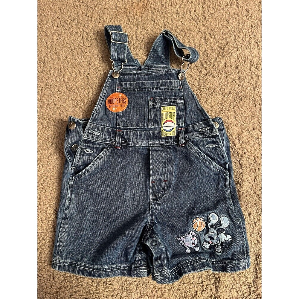 2004 Blues Clues Toddler Denim Overalls Size 24 Months Nickelodeon Jr  Vintage